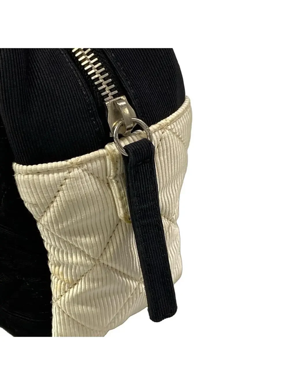 Chanel 2.55 Matelass Black White Nylon #295569C96B